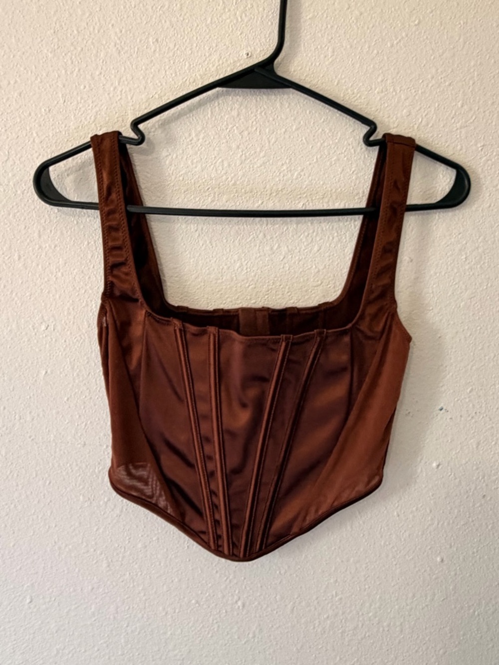Forever 21 Brown Satin Corset Top